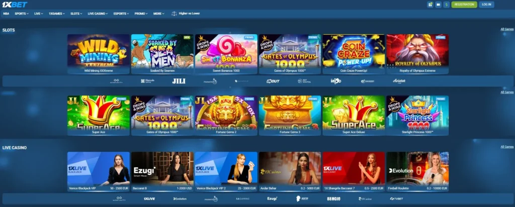 1xbet casino games