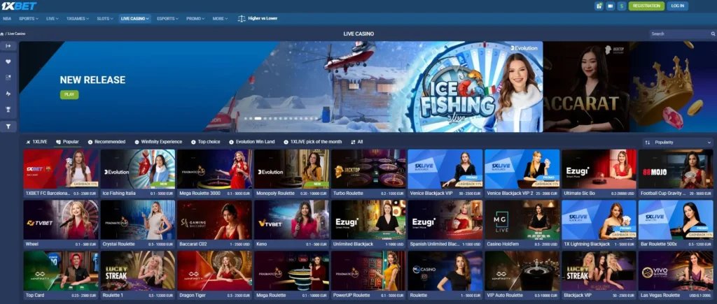 1xbet live casino