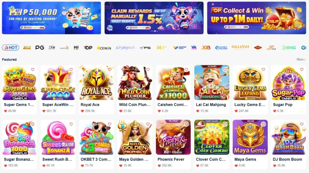 OKBet online casino slots lobby Philippines